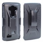 Wholesale LG G4 Armor Holster Combo Belt Clip Case (Black)